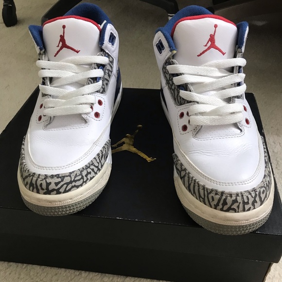 Nike Air Jordan 3 Retro OG True Blue 2016 Size 5.5Y WITH OG BOX AND RECEIPT - Picture 2 of 7